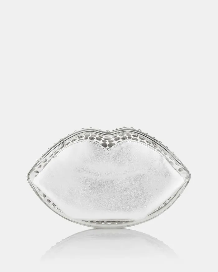 Kiss Me Minaudire Silver Women Aquazzura Mini Bags Kiss Me Minaudire Silver Women Aquazzura Mini Bags