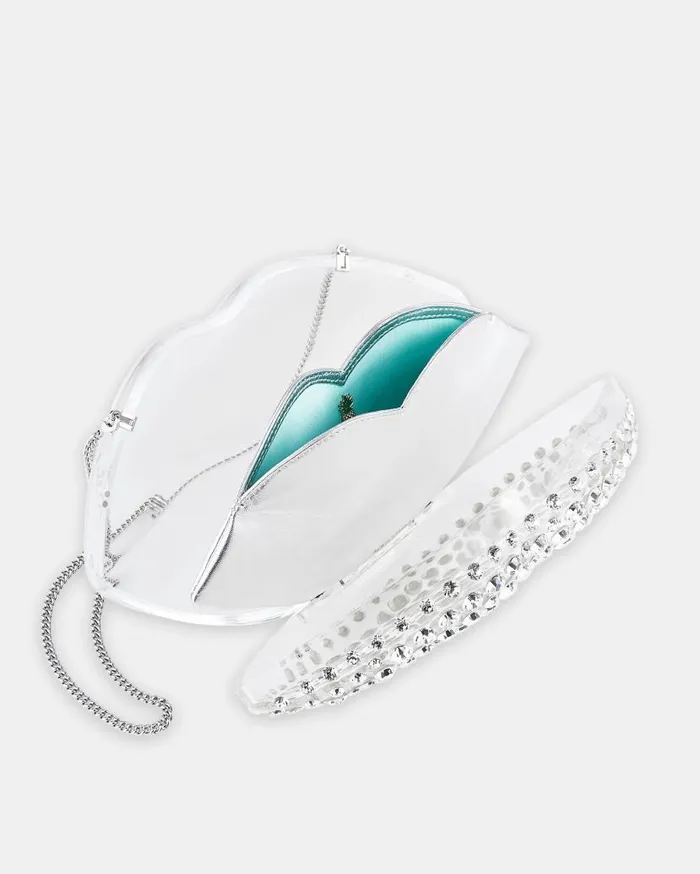 Kiss Me Minaudire Silver Women Aquazzura Mini Bags Kiss Me Minaudire Silver Women Aquazzura Mini Bags