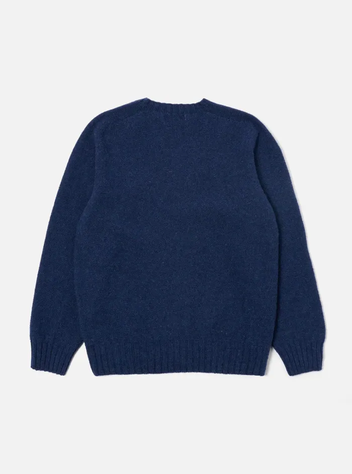 Knitwear Men Universal Works Universal Works Seamless Crew In Indigo Supersoft Knit