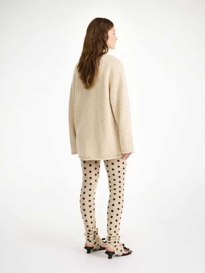 Knitwear Women By Malene Birger Breele Wool Leggings Graphic Flower