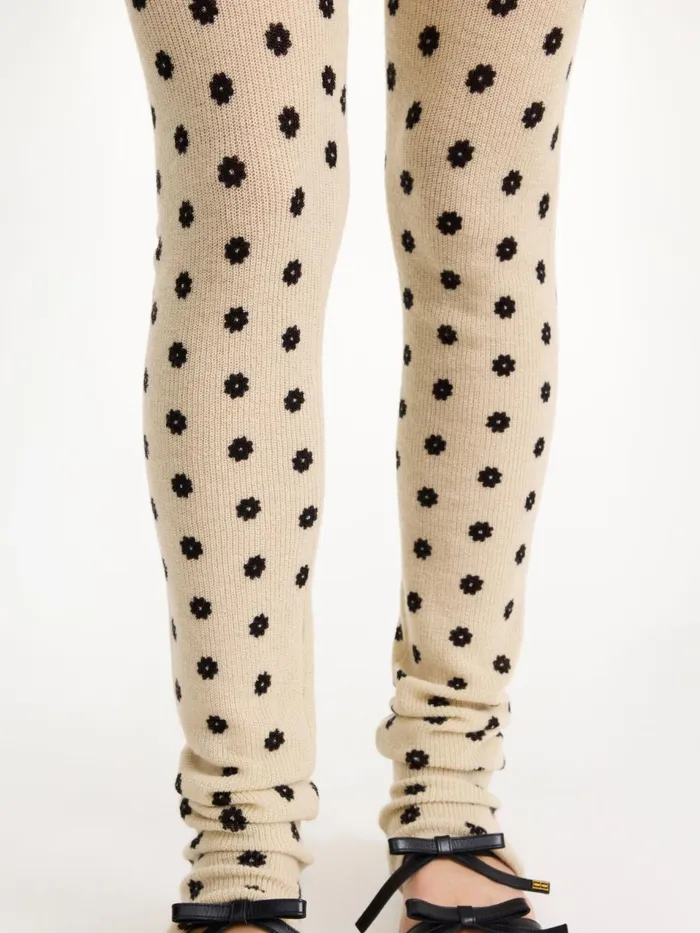 Knitwear Women By Malene Birger Breele Wool Leggings Graphic Flower