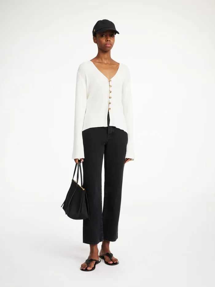Knitwear Women By Malene Birger Cirella Cardigan Soft White