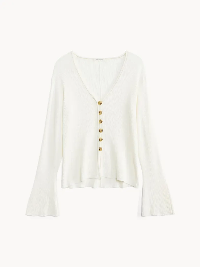 Knitwear Women By Malene Birger Cirella Cardigan Soft White