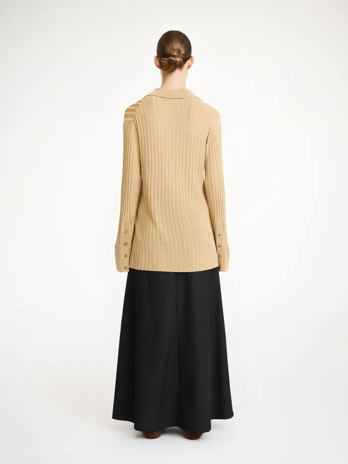 Knitwear Women By Malene Birger Delphine RibKnit Sweater Warm Sand