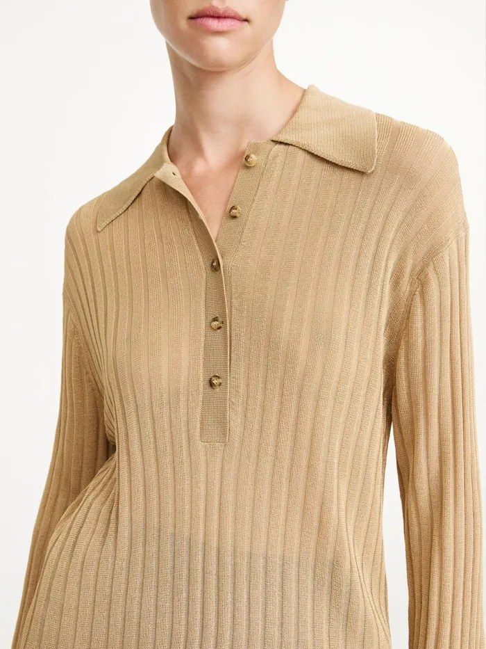 Knitwear Women By Malene Birger Delphine RibKnit Sweater Warm Sand