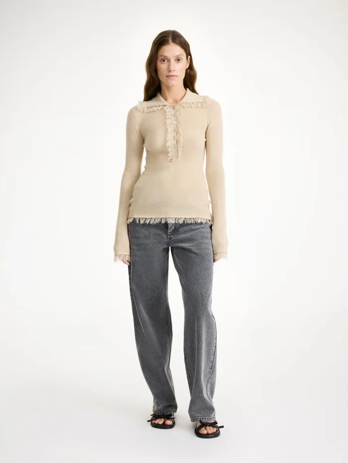 Knitwear Women By Malene Birger Dreele WoolBlend Sweater Oyster Gray