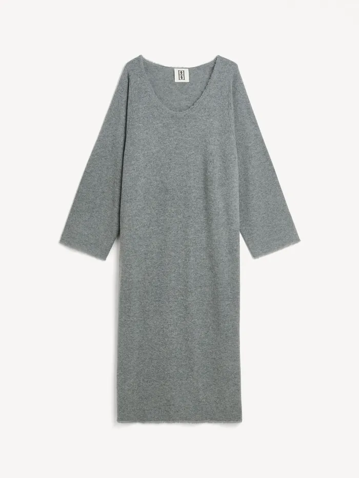 Knitwear Women By Malene Birger Lovella Maxi Dress Grey Melange