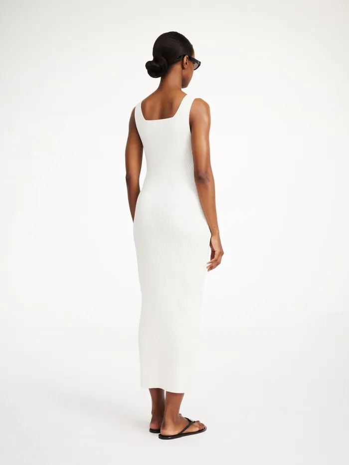 Knitwear Women By Malene Birger Milelo Maxi Dress Soft White