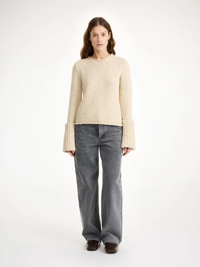 Knitwear Women By Malene Birger Sorena Sweater Oyster Gray