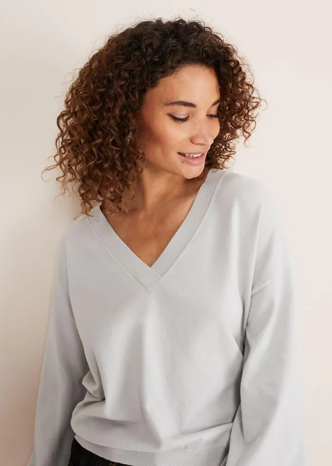 Kylie V Neck Balloon Sleeve Knit Eau De Nil Women Phase Eight Knitwear