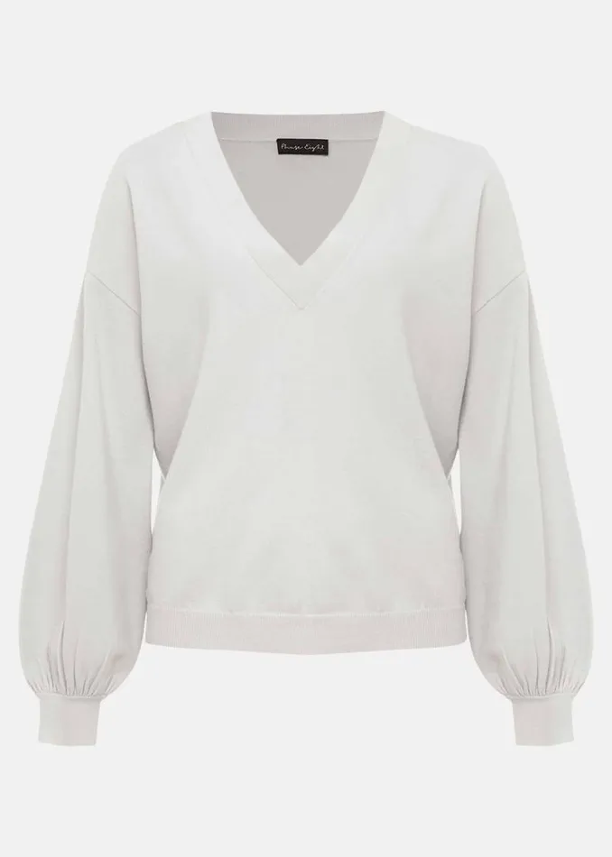 Kylie V Neck Balloon Sleeve Knit Eau De Nil Women Phase Eight Knitwear