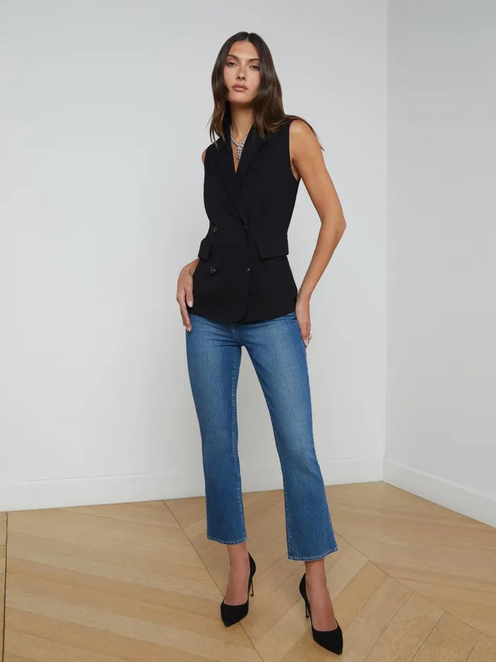 L039Agence Blazers and Jackets Women Aldora Vest Black L039Agence Blazers and Jackets Women Aldora Vest Black