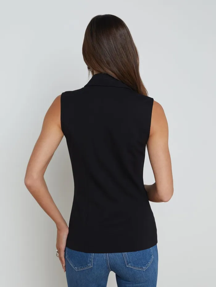 L039Agence Blazers and Jackets Women Aldora Vest Black L039Agence Blazers and Jackets Women Aldora Vest Black