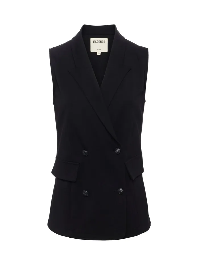 L039Agence Blazers and Jackets Women Aldora Vest Black L039Agence Blazers and Jackets Women Aldora Vest Black