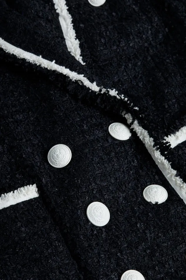 L039Agence Blazers and Jackets Women Alectra Tweed Jacket Blackwhite L039Agence Blazers and Jackets Women Alectra Tweed Jacket Blackwhite