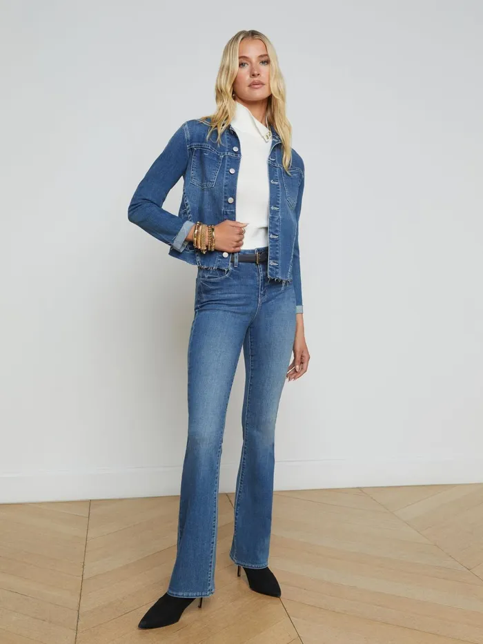 L039Agence Blazers and Jackets Women Janelle Denim Jacket Stanton L039Agence Blazers and Jackets Women Janelle Denim Jacket Stanton