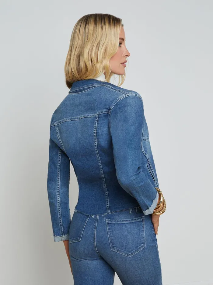 L039Agence Blazers and Jackets Women Janelle Denim Jacket Stanton L039Agence Blazers and Jackets Women Janelle Denim Jacket Stanton