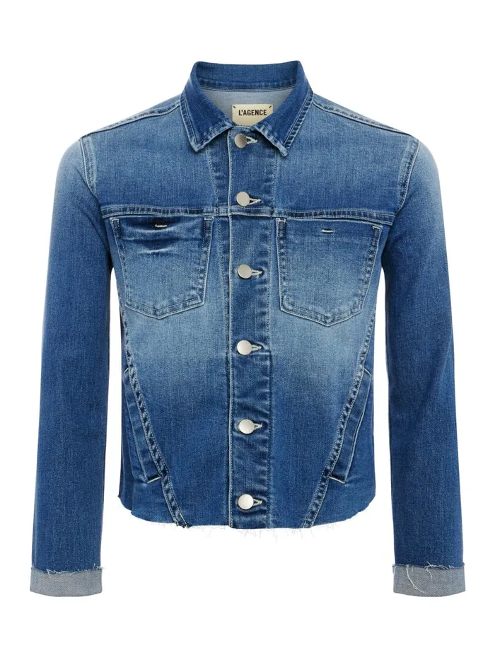 L039Agence Blazers and Jackets Women Janelle Denim Jacket Stanton L039Agence Blazers and Jackets Women Janelle Denim Jacket Stanton