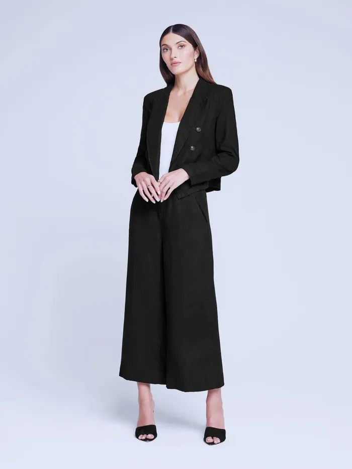 L039Agence Blazers and Jackets Women Wayne Linen Blazer Black L039Agence Blazers and Jackets Women Wayne Linen Blazer Black
