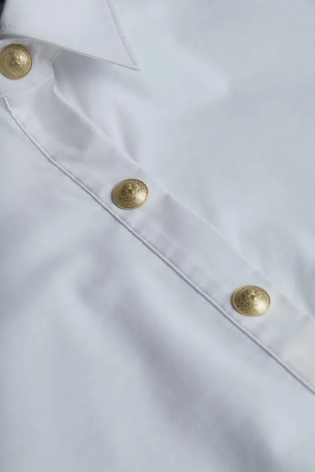 L039Agence Blouses and Tops Women Ellery ButtonDown Shirt Whitegold L039Agence Blouses and Tops Women Ellery ButtonDown Shirt Whitegold
