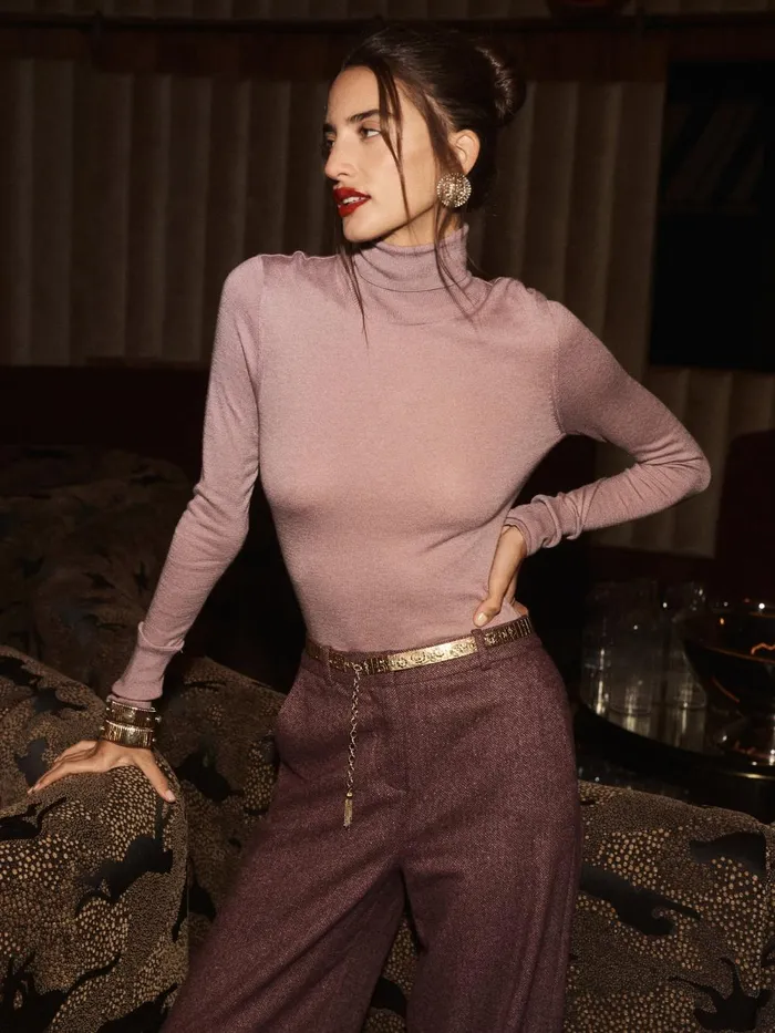 L039Agence Blouses and Tops Women Flora Turtleneck Wisteriagold L039Agence Blouses and Tops Women Flora Turtleneck Wisteriagold