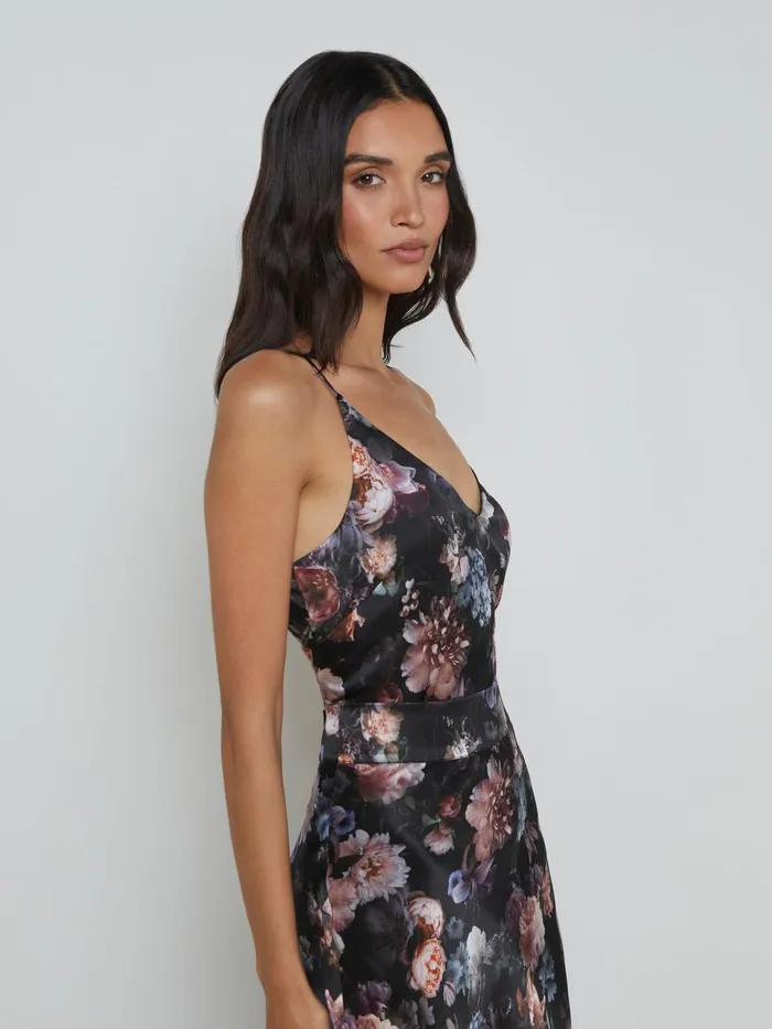 L039Agence Blouses and Tops Women Gabriella Silk Camisole Black Multi Vintage Oil Flower L039Agence Blouses and Tops Women Gabriella Silk Camisole Black Multi Vintage Oil Flower