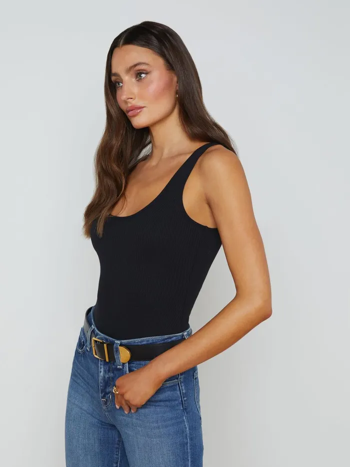 L039Agence Camisoles and Tanks Women Nica Scoopneck Bodysuit Black L039Agence Camisoles and Tanks Women Nica Scoopneck Bodysuit Black