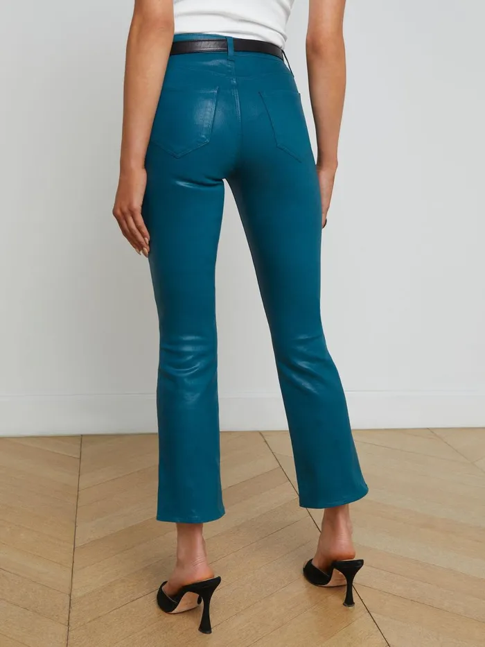L039Agence Coated Denim Women Tati Coated Micro Boot Jean Deep Teal Coated L039Agence Coated Denim Women Tati Coated Micro Boot Jean Deep Teal Coated