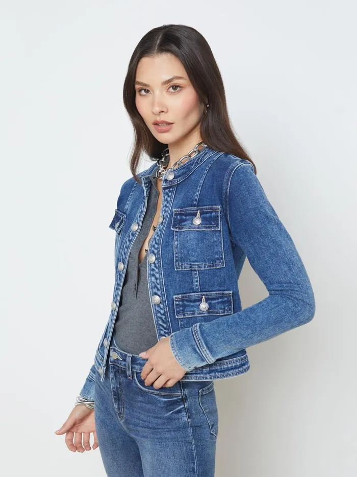 L039Agence Denim Jackets Women Yari Denim Jacket Rhodes L039Agence Denim Jackets Women Yari Denim Jacket Rhodes