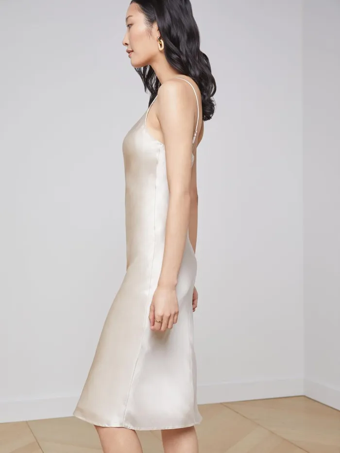 L039Agence Dresses and Jumpsuits Women Jodie Silk Slip Dress Champagne L039Agence Dresses and Jumpsuits Women Jodie Silk Slip Dress Champagne