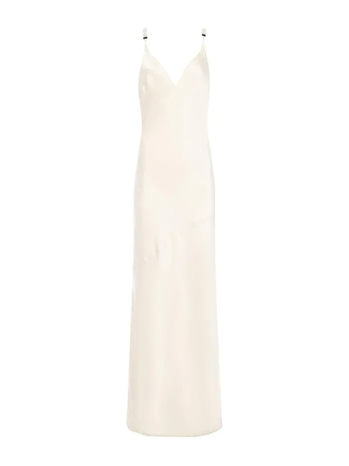 L039Agence Dresses and Jumpsuits Women Saint Crystal Strap Gown Champagne L039Agence Dresses and Jumpsuits Women Saint Crystal Strap Gown Champagne