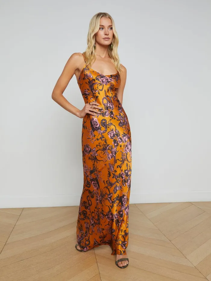 L039Agence Dresses and Jumpsuits Women Serita Silk Slip Dress Desclay Multi Baroque Floral L039Agence Dresses and Jumpsuits Women Serita Silk Slip Dress Desclay Multi Baroque Floral