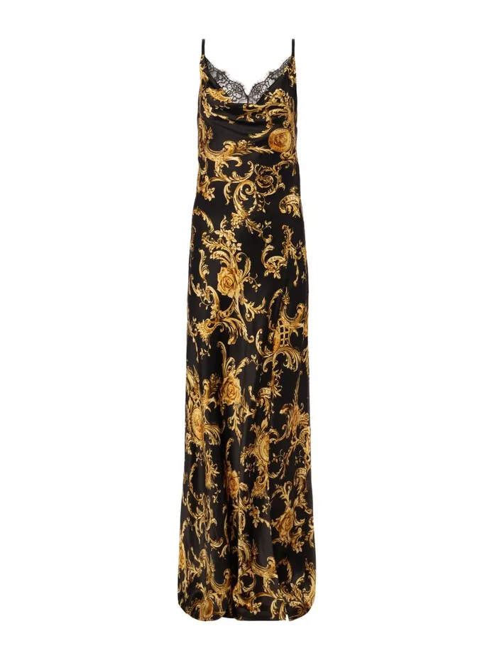 L039Agence Dresses and Jumpsuits Women Venice Silk Gown Blackgold Large Barocco Swirl L039Agence Dresses and Jumpsuits Women Venice Silk Gown Blackgold Large Barocco Swirl