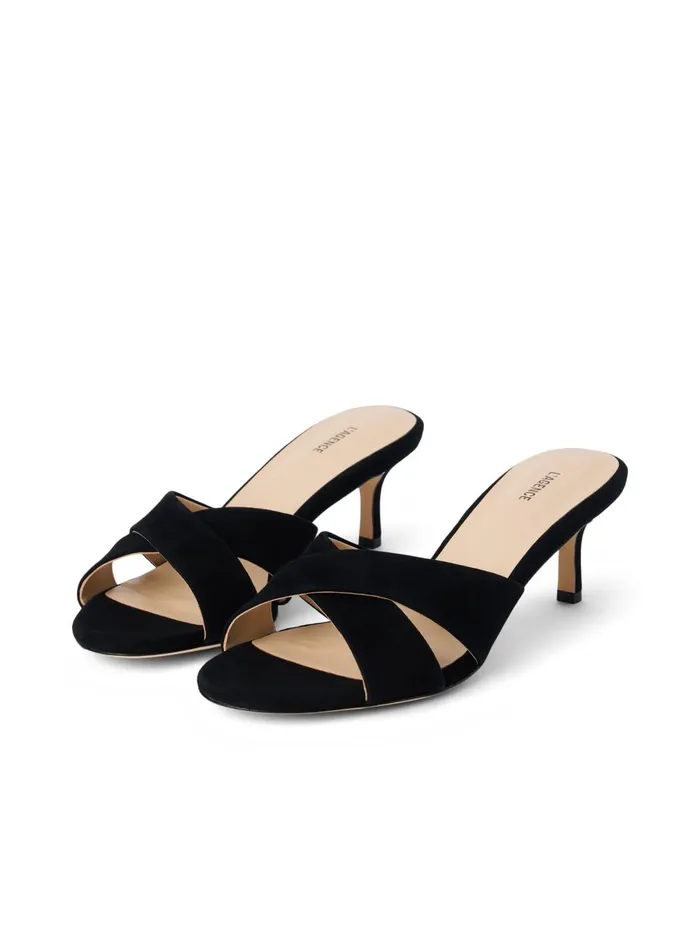 L039Agence Heels Women Aveline KittenHeel Sandal Black Suede L039Agence Heels Women Aveline KittenHeel Sandal Black Suede