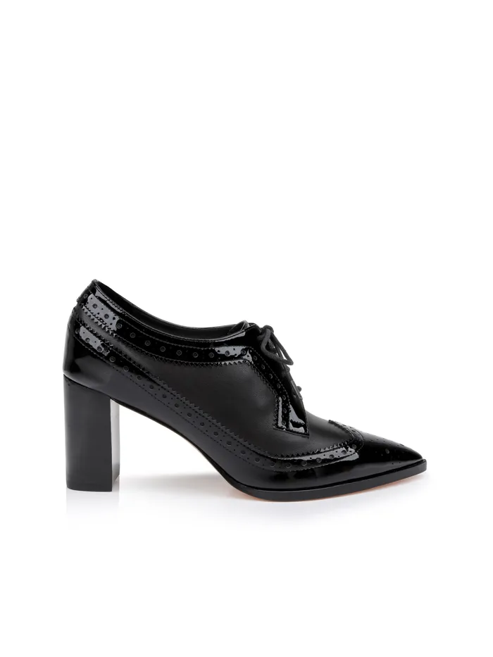 L039Agence Heels Women Elodie Leather Oxford Pump Black Patent L039Agence Heels Women Elodie Leather Oxford Pump Black Patent
