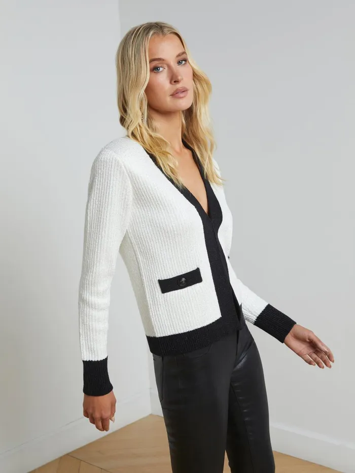 L039Agence Knitwear Women Jinny Sequin Cardigan Ivory Sequinblack L039Agence Knitwear Women Jinny Sequin Cardigan Ivory Sequinblack