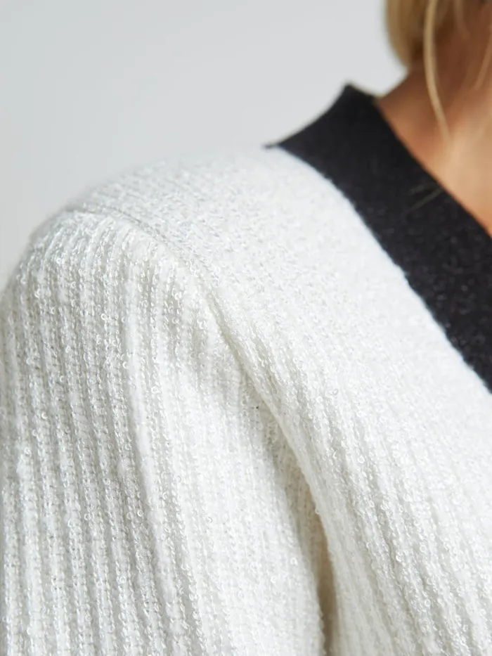 L039Agence Knitwear Women Jinny Sequin Cardigan Ivory Sequinblack L039Agence Knitwear Women Jinny Sequin Cardigan Ivory Sequinblack