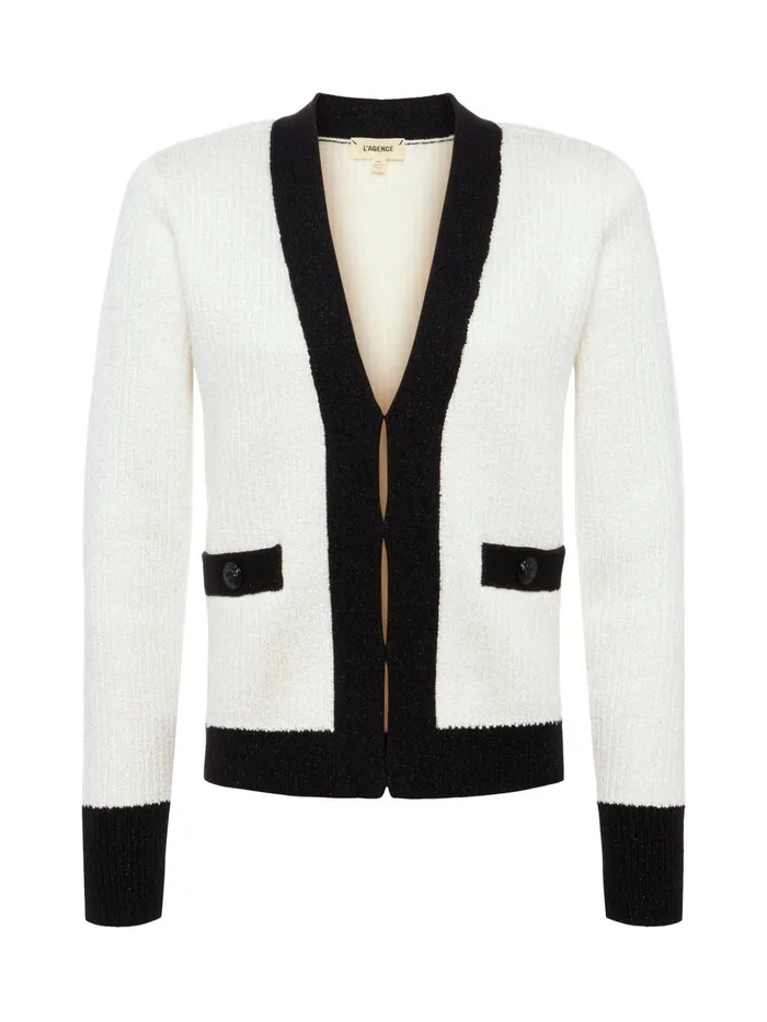 L039Agence Knitwear Women Jinny Sequin Cardigan Ivory Sequinblack L039Agence Knitwear Women Jinny Sequin Cardigan Ivory Sequinblack