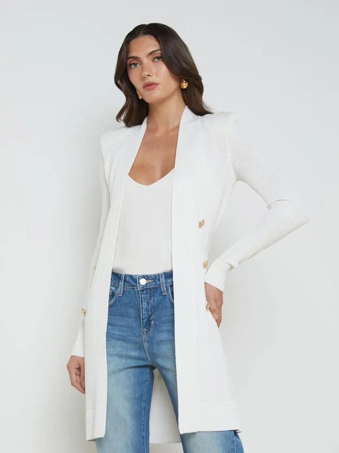 L039Agence Knitwear Women Noe DoubleBreasted Cardigan White
