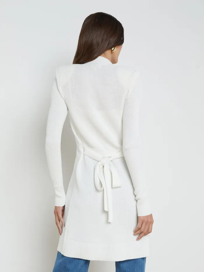 L039Agence Knitwear Women Noe DoubleBreasted Cardigan White L039Agence Knitwear Women Noe DoubleBreasted Cardigan White