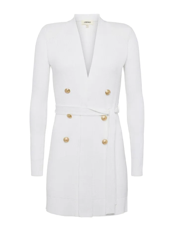 L039Agence Knitwear Women Noe DoubleBreasted Cardigan White L039Agence Knitwear Women Noe DoubleBreasted Cardigan White