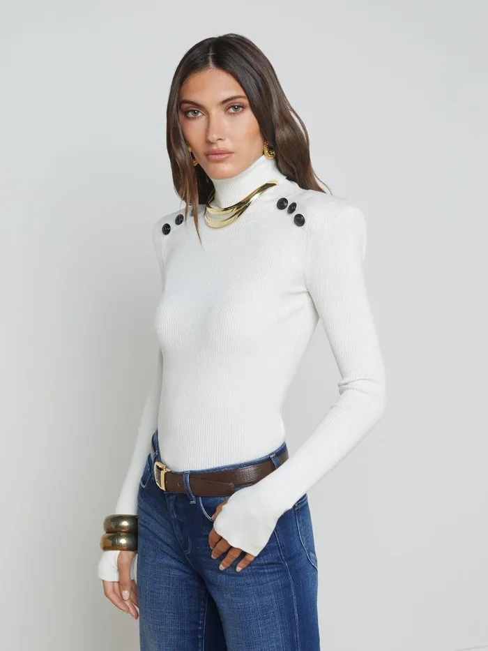 L039Agence Knitwear Women Reeves Turtleneck Ivoryblack L039Agence Knitwear Women Reeves Turtleneck Ivoryblack
