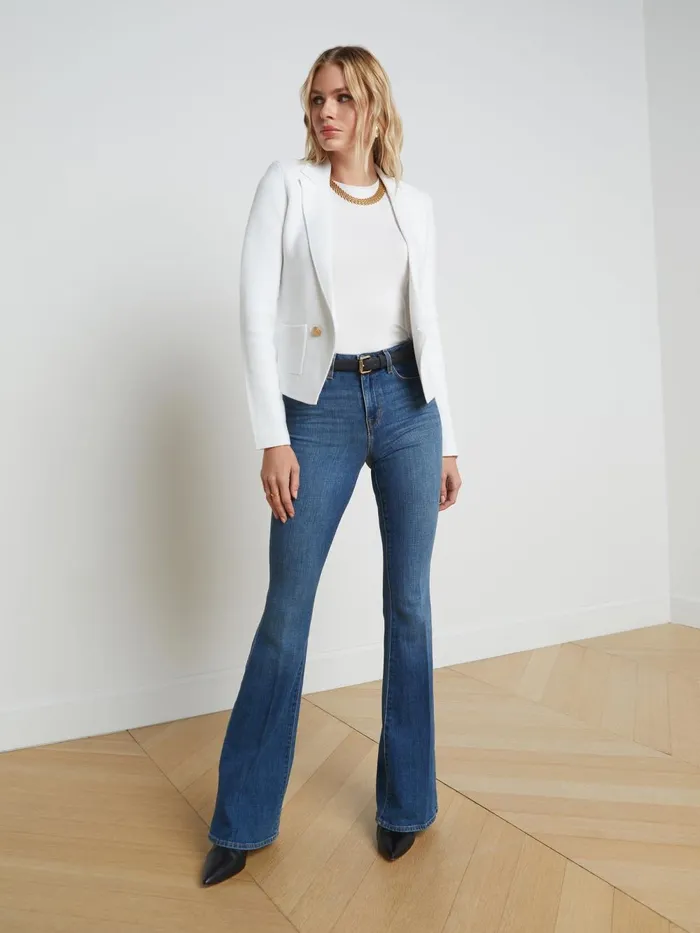 L039Agence Knitwear Women Sofia Knit Blazer White L039Agence Knitwear Women Sofia Knit Blazer White