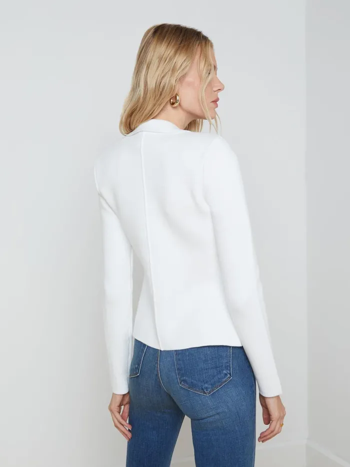 L039Agence Knitwear Women Sofia Knit Blazer White L039Agence Knitwear Women Sofia Knit Blazer White