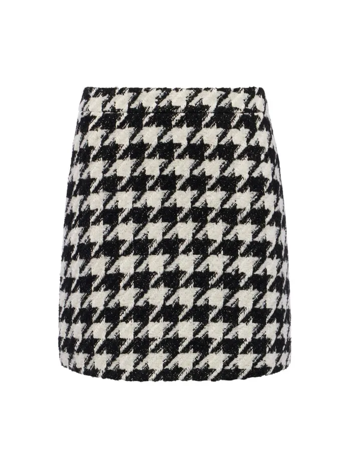L039Agence Skirts Women Marseille Houndstooth Mini Skirt Ecrublackgold Houndstooth L039Agence Skirts Women Marseille Houndstooth Mini Skirt Ecrublackgold Houndstooth