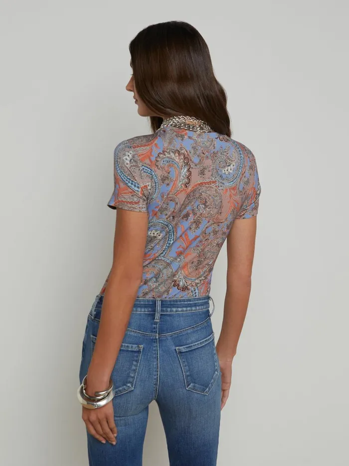 L039Agence Tees Women Ressi Fitted Tee Periwinkle Multi French Paisley L039Agence Tees Women Ressi Fitted Tee Periwinkle Multi French Paisley