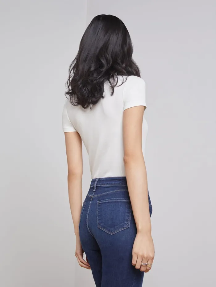 L039Agence Tees Women Ressi Fitted Tee White Micro Modal L039Agence Tees Women Ressi Fitted Tee White Micro Modal