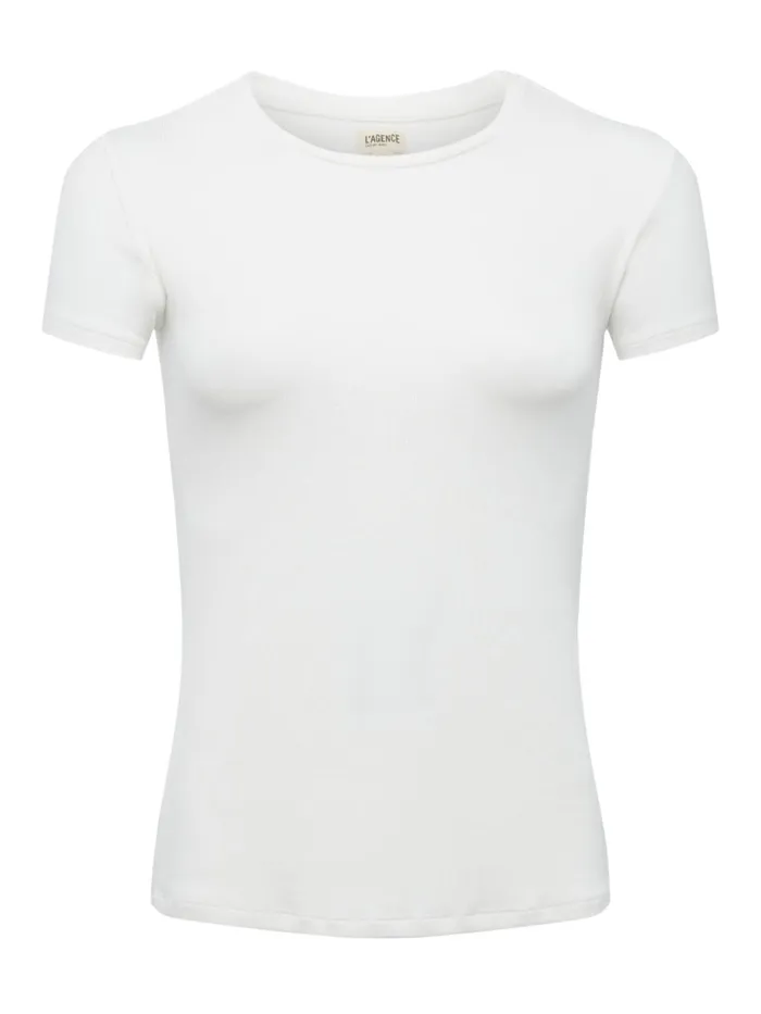 L039Agence Tees Women Ressi Fitted Tee White Micro Modal L039Agence Tees Women Ressi Fitted Tee White Micro Modal