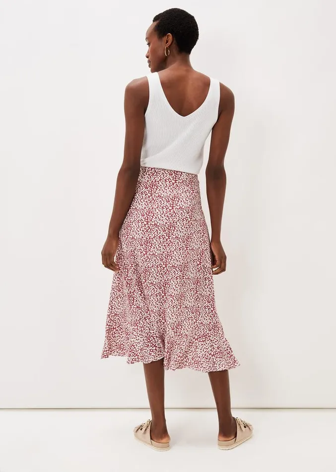 Lara Print Frill Hem Skirt Rustivory Women Phase Eight Skirts