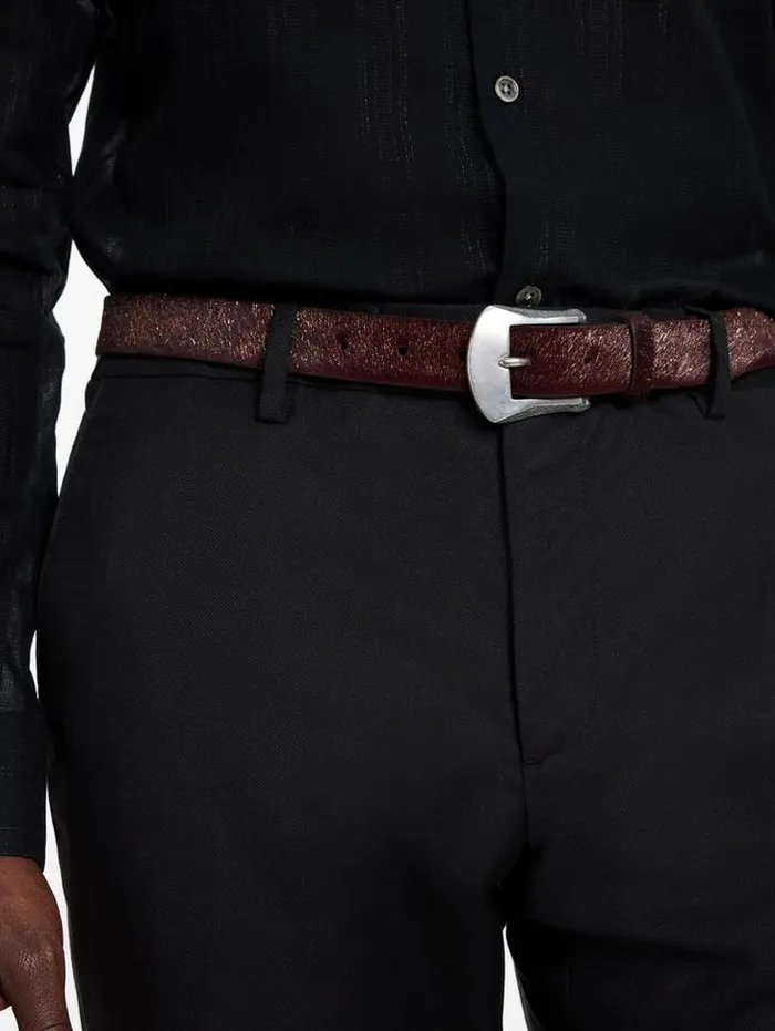 Leather Belts Men John Varvatos HOUSTON WESTERN BELT Port